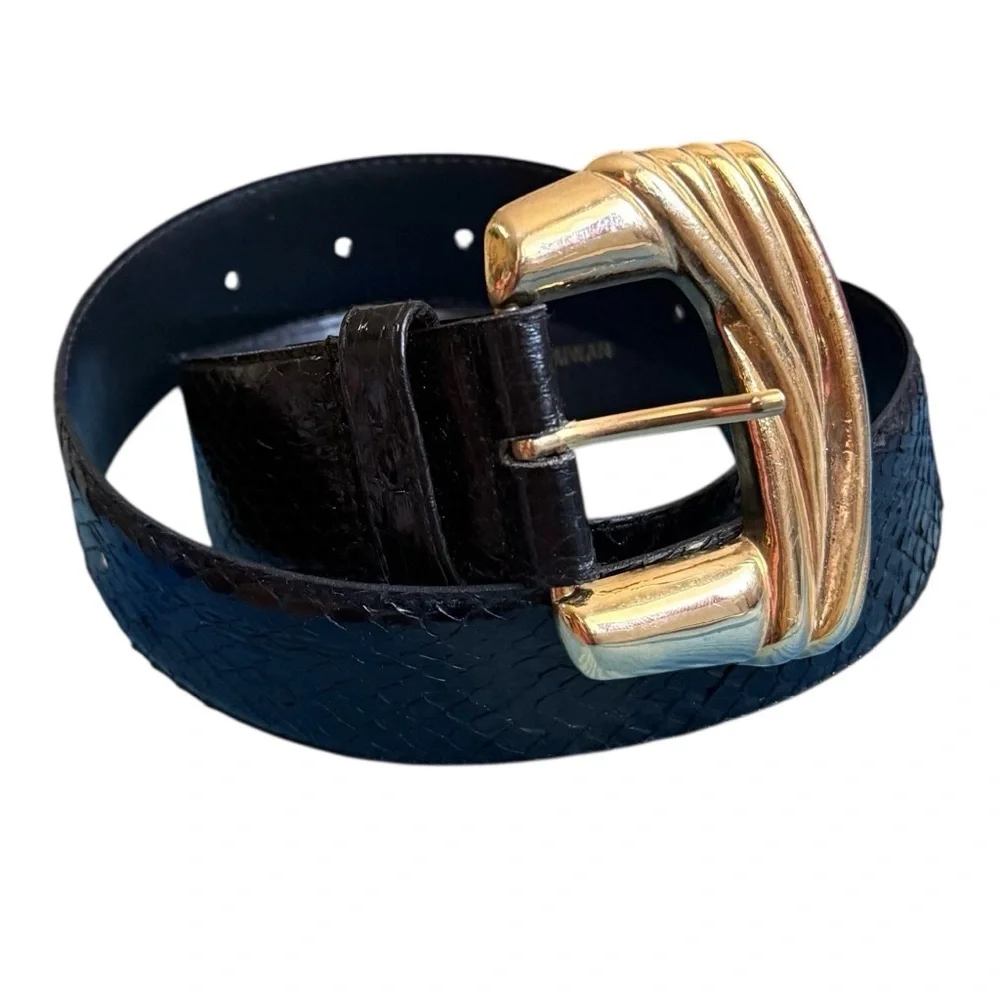 Black Genuine Snakeskin Belt Size Small